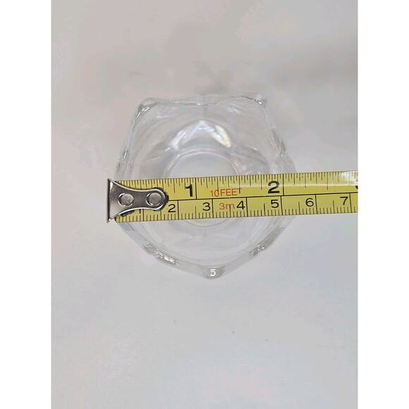 Iridescent Glass Tulip Votives Gorgeous White Vintage Candle Holders Pair 2"x2" - Picture 6 of 7